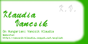 klaudia vancsik business card